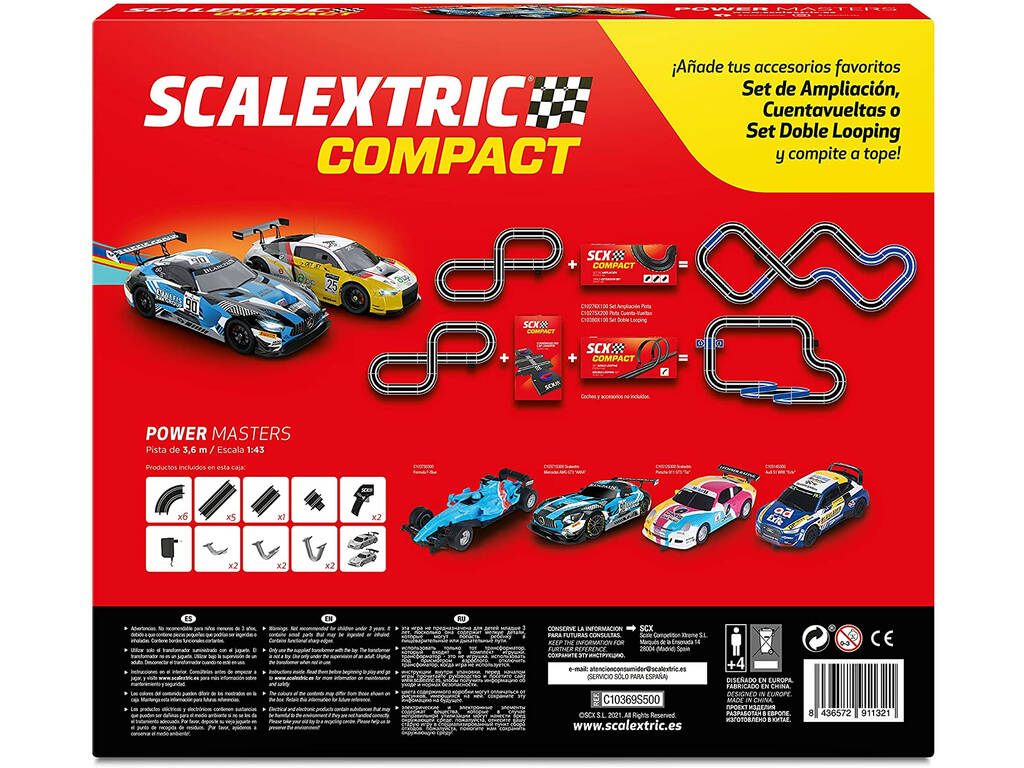 Scalextric Compact Pista Power Masters C10369S500