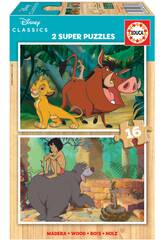 Holz Puzzle 2x16 Disney Classics Educa 18874