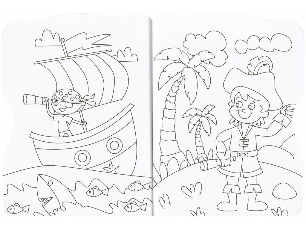 Livre de coloriage Pirates Imprimés et autocollants Susaeta S3439003