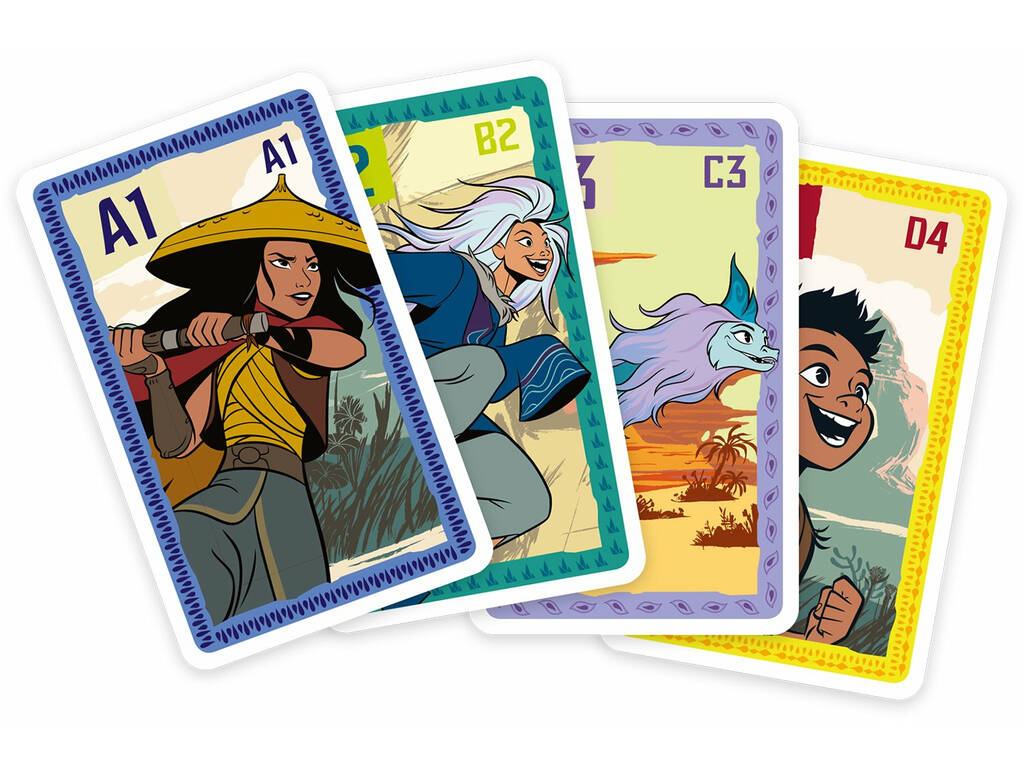 Carte da gioco per bambini Shuffle 4 in 1 Raya e l'ultimo drago