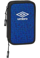Umbro Black and Blue Safta 412037854 Trousse à crayons double petite 28 pièces 412037854