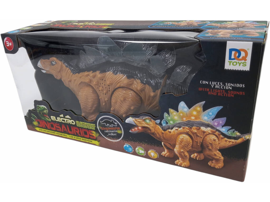 Dinosauro marrone Camminatore con luce e suono