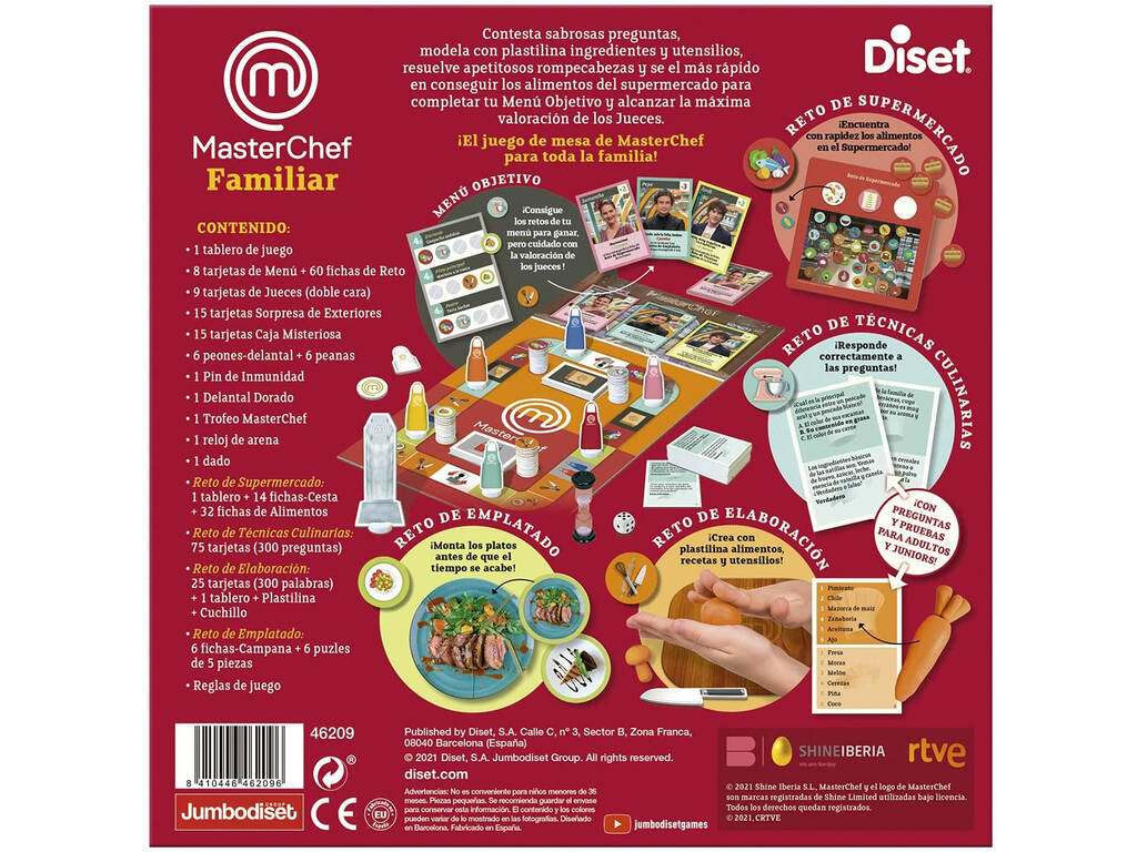 Diset - Masterchef, Gioco da tavolo familiare basato sul programma  televisivo a partire dai 10 anni in su - Diset - Decoupage - Giocattoli