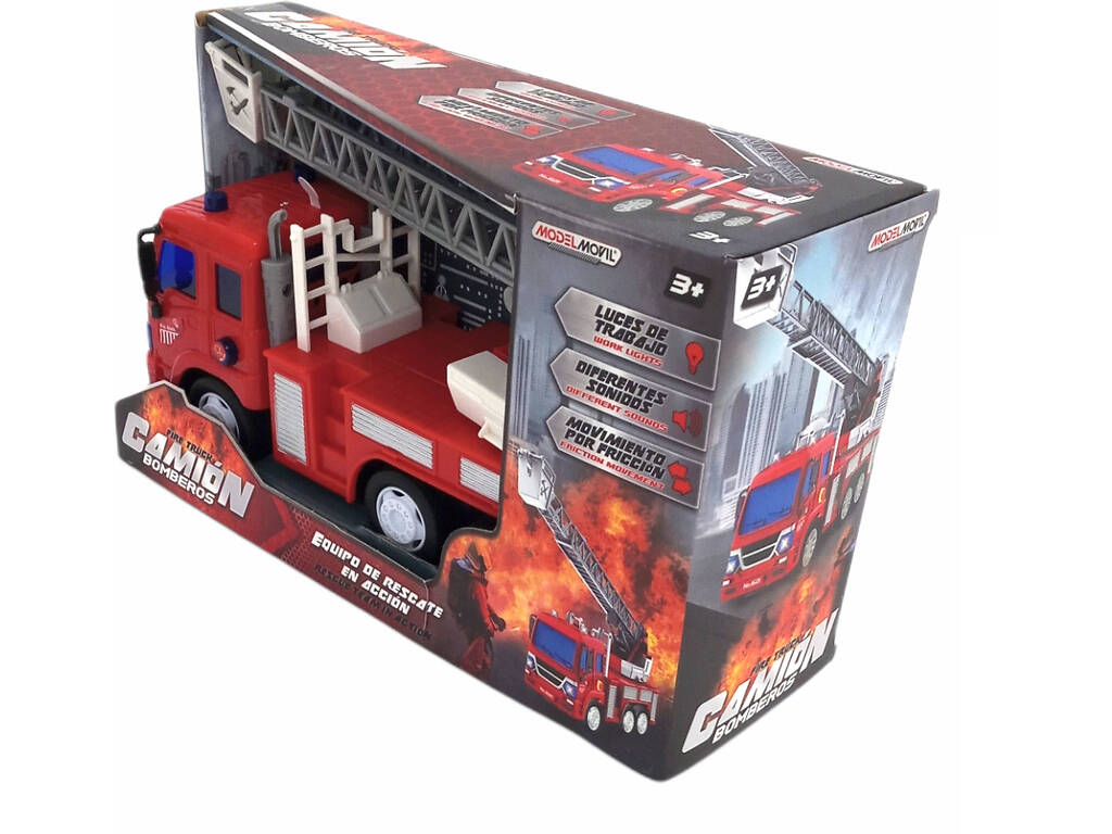 Camion de pompiers 23 cm. Friction avec lumières et sons