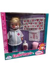 28 cm. Puppe Krankenschwester mit Maske und Zubehr