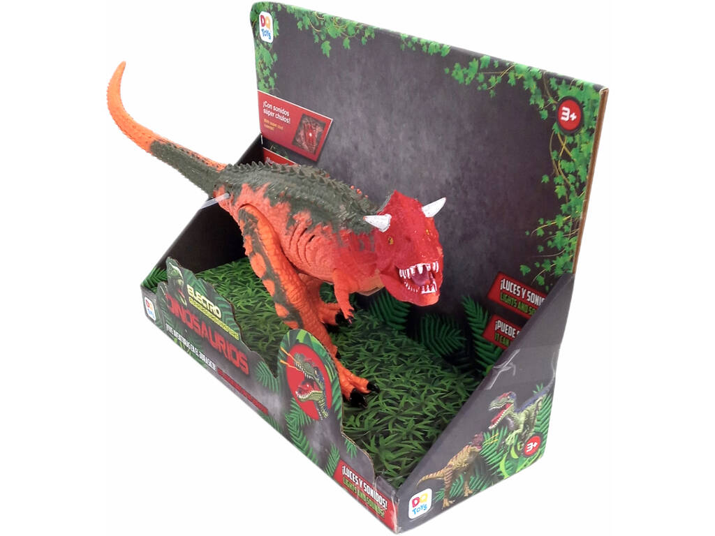 Dinosauro elettronico Carnotauro rosso con luce e suono