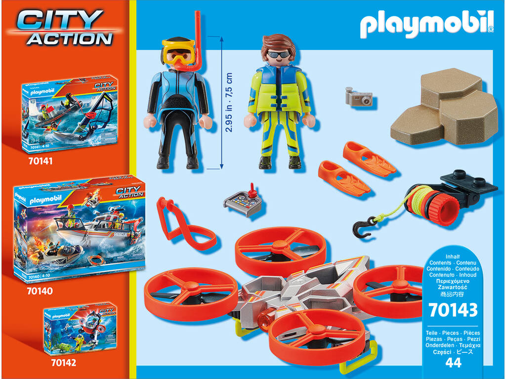 Playmobil Resgate Marítimo Mergulho com Dron de Resgate 70143