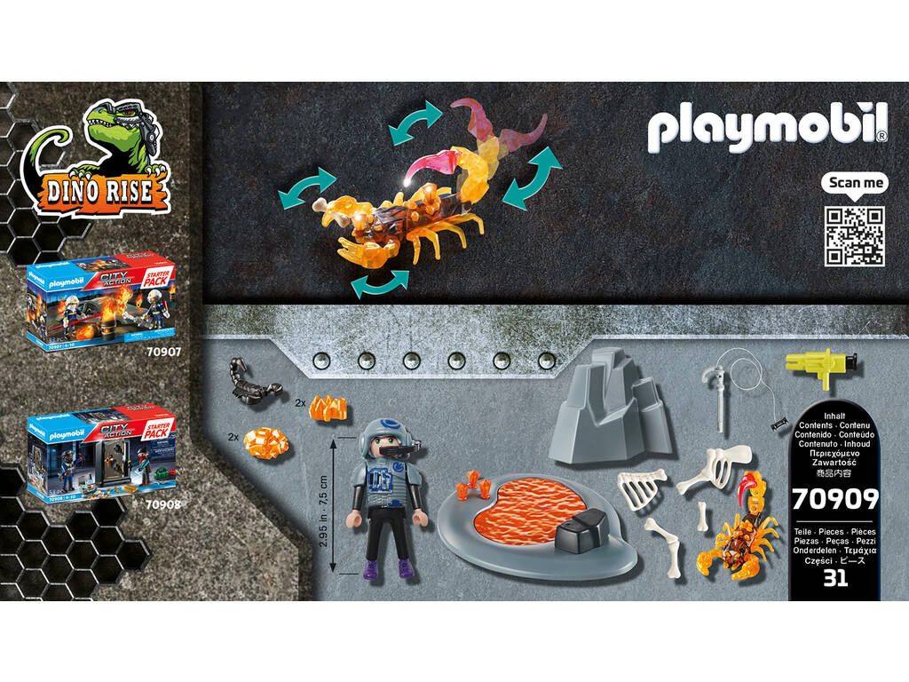 Playmobil Pack de démarrage Scorpion combattant le feu 70909