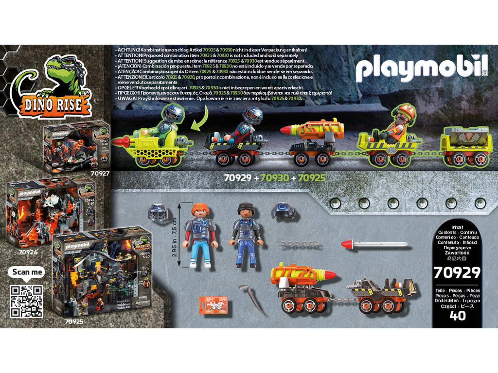 Playmobil Dino Mine Carro de Foguetes 70929