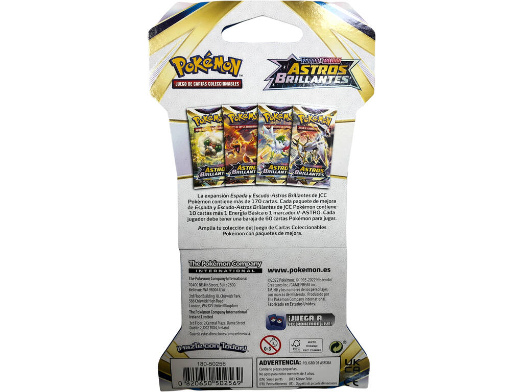 Pokémon TCG Sobre en Blister Espada y Escudo Astros Brillantes Bandai PC50256