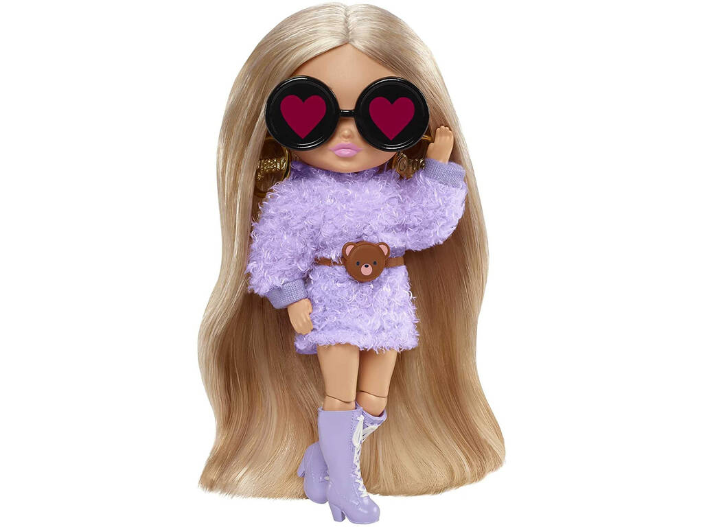 Extra Mini Blonde Barbie mit Purple Sweater Mattel HGP66