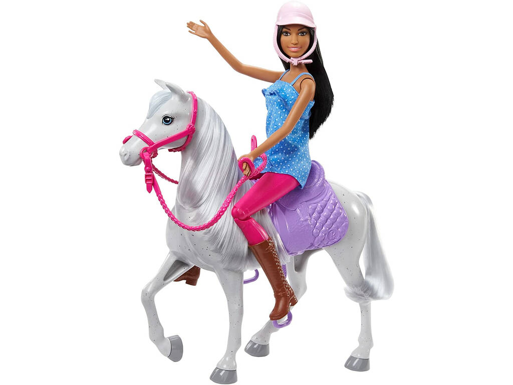 Barbie Brunette Temps d'équitation avec cheval Mattel HCJ53