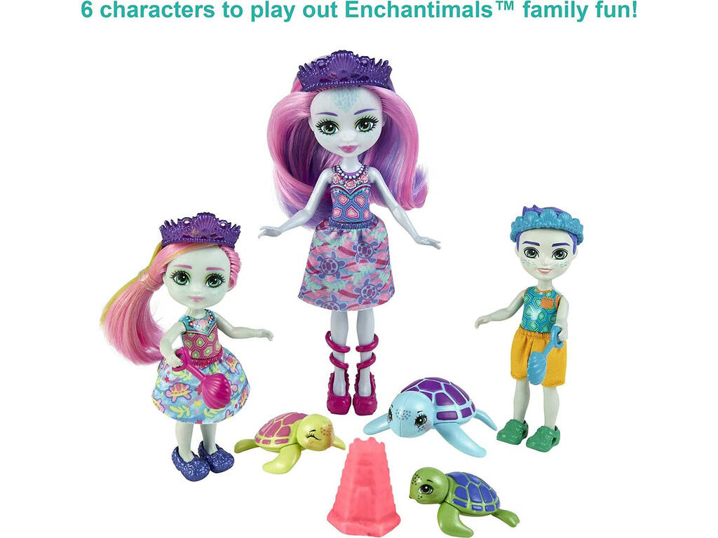 Enchantimals Royal Ocean Kingdom Tinsley Turtle e Sua Família Mattel HCF95