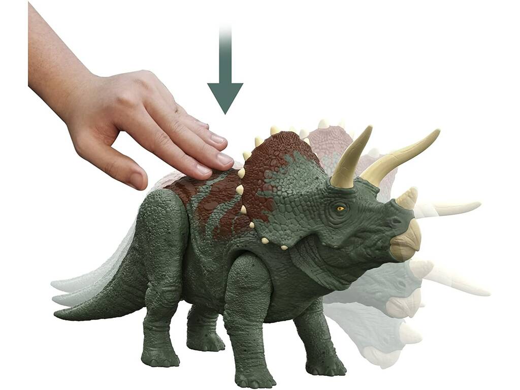 Jurassic World Dominion Triceratops Rugissement et coup de poing Mattel HDX34