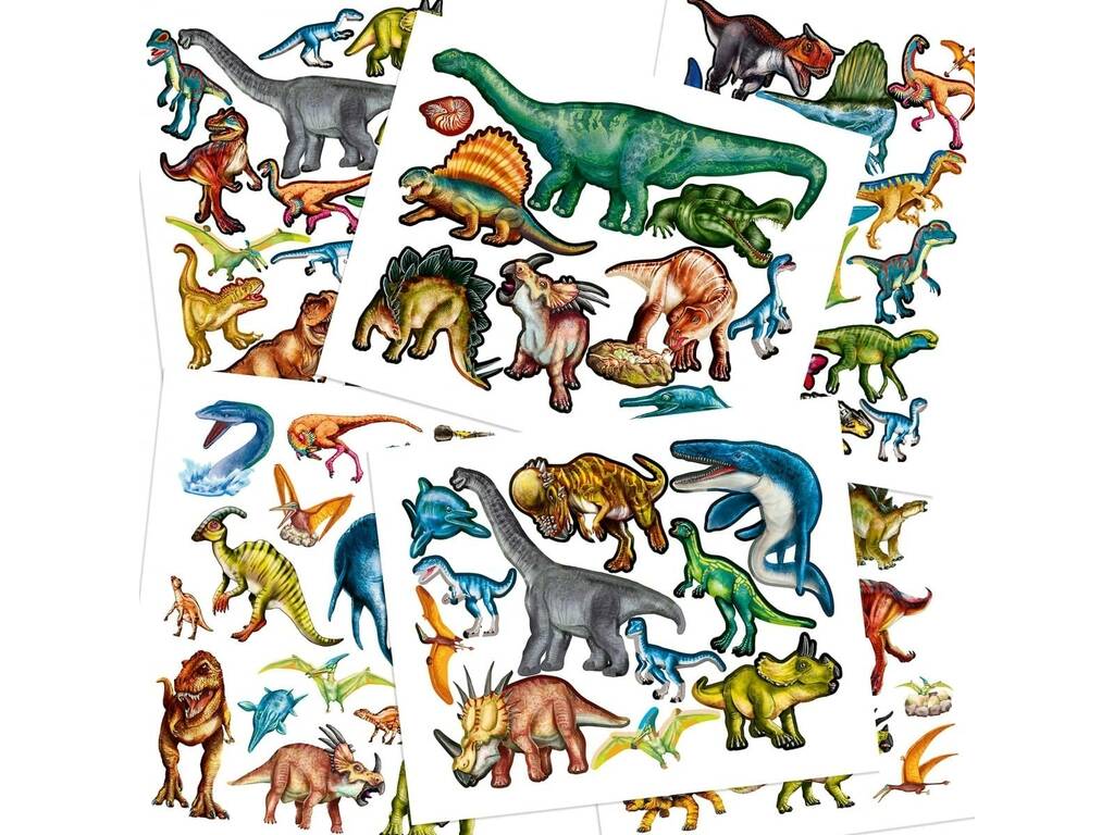 Dinowelt mit geprägten Aufklebern Depesche 11881