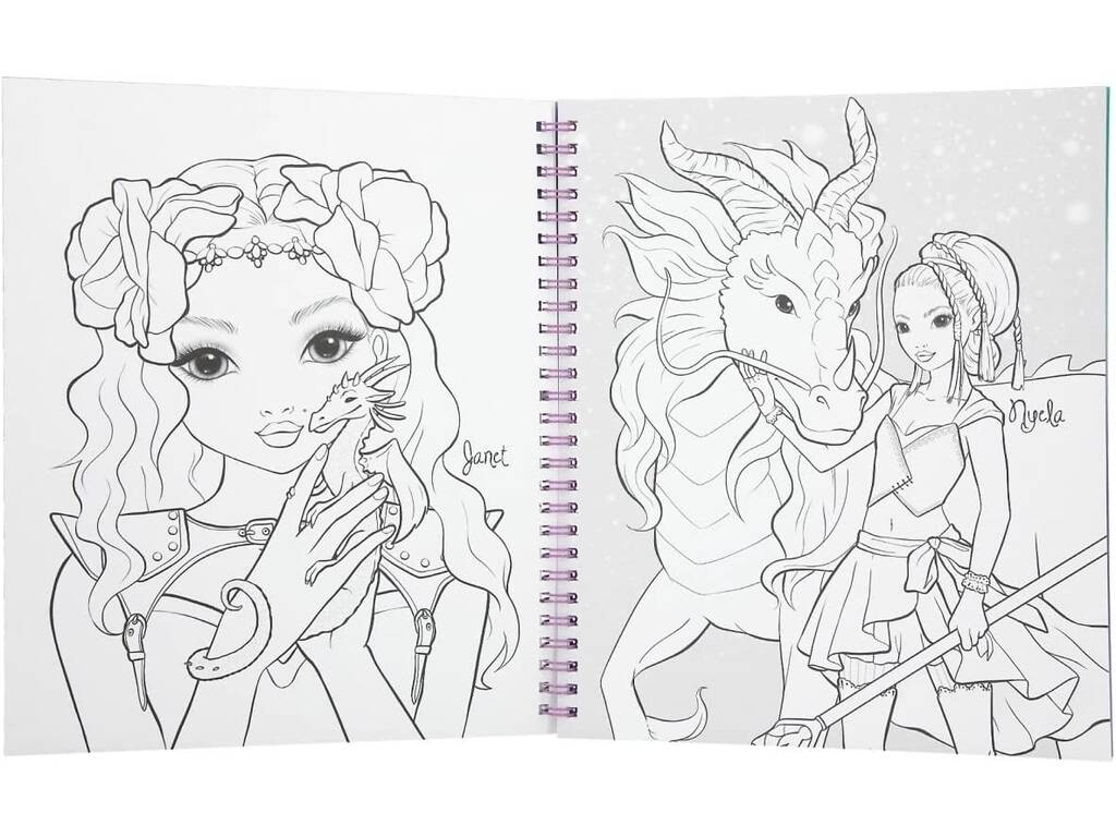 Top Model Libro de Colorear con Lentejuelas Dragon Love Depesche 0011912