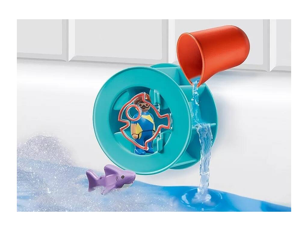 Playmobil 1,2,3 Roda d'água com Tiburon Bebé 70636