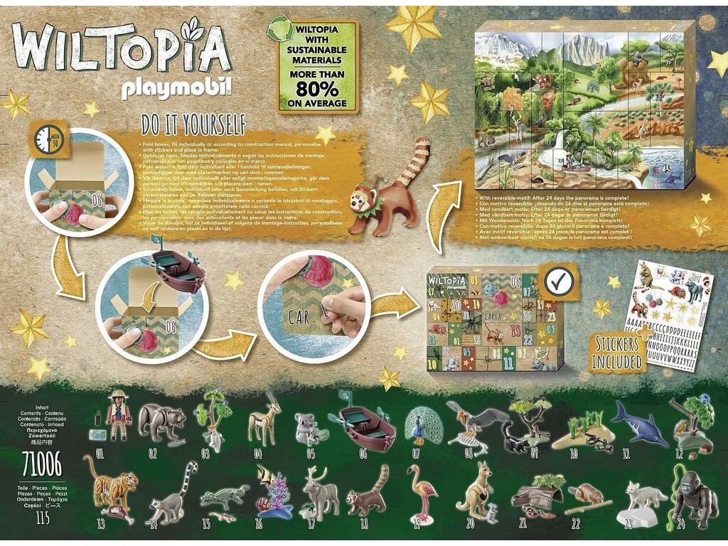 Playmobil Wiltopia Calendrier de l'Avent Animal Voyage autour du monde 71006