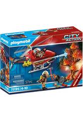 Playmobil Helicóptero de Bomberos 71195