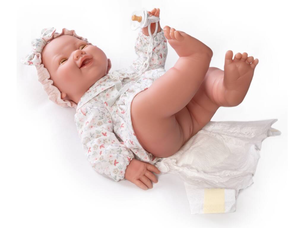 Neugeborene Puppe Mia Pipí 42 cm. Mit Rucksack für dich Antonio Juan 50266