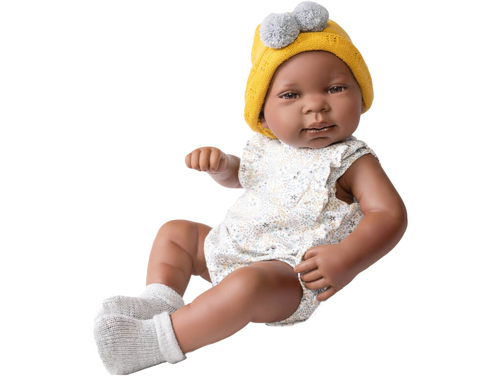 Mulatto neugeborene Puppe mit Decke 42 cm. Antonio Juan 50287