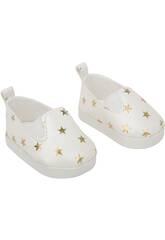 Set Zapatos Blancos con Estrellitas para Mueca 45 cm. Arias 6313