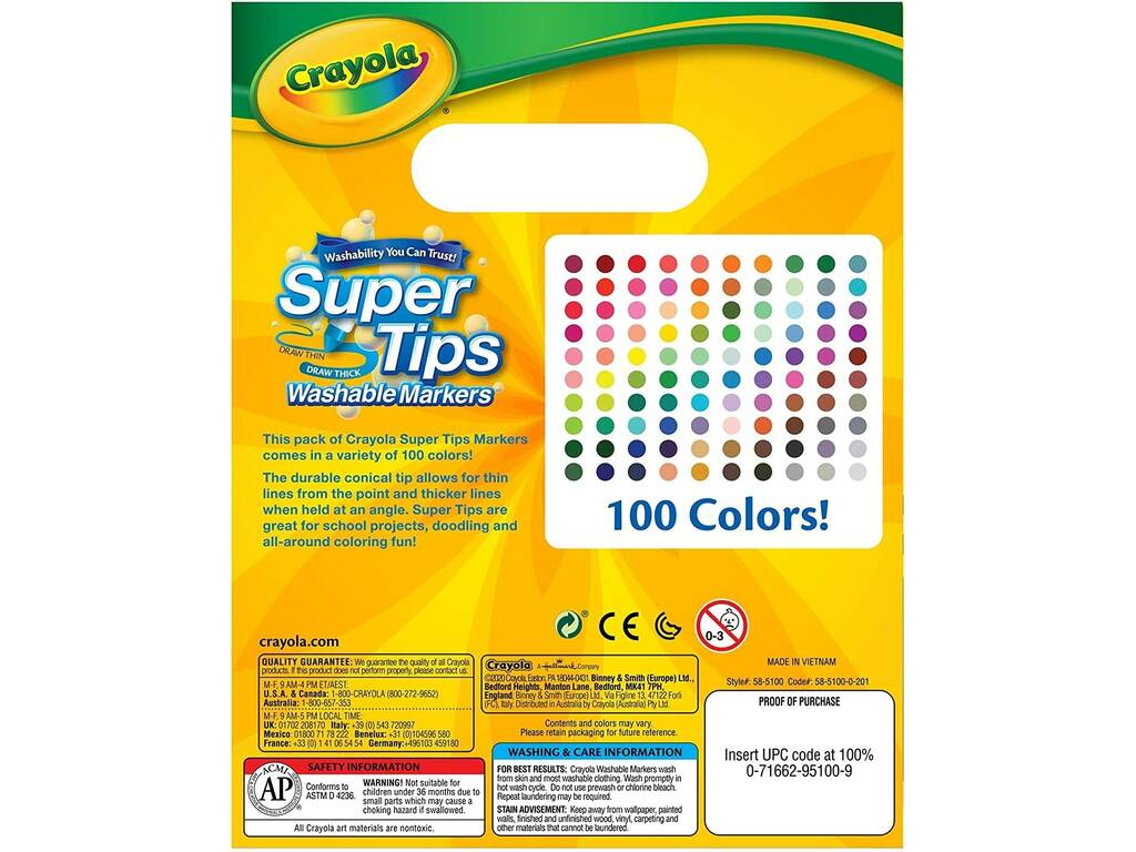 100 marqueurs lavables Super Sharp de Crayola 25-5100