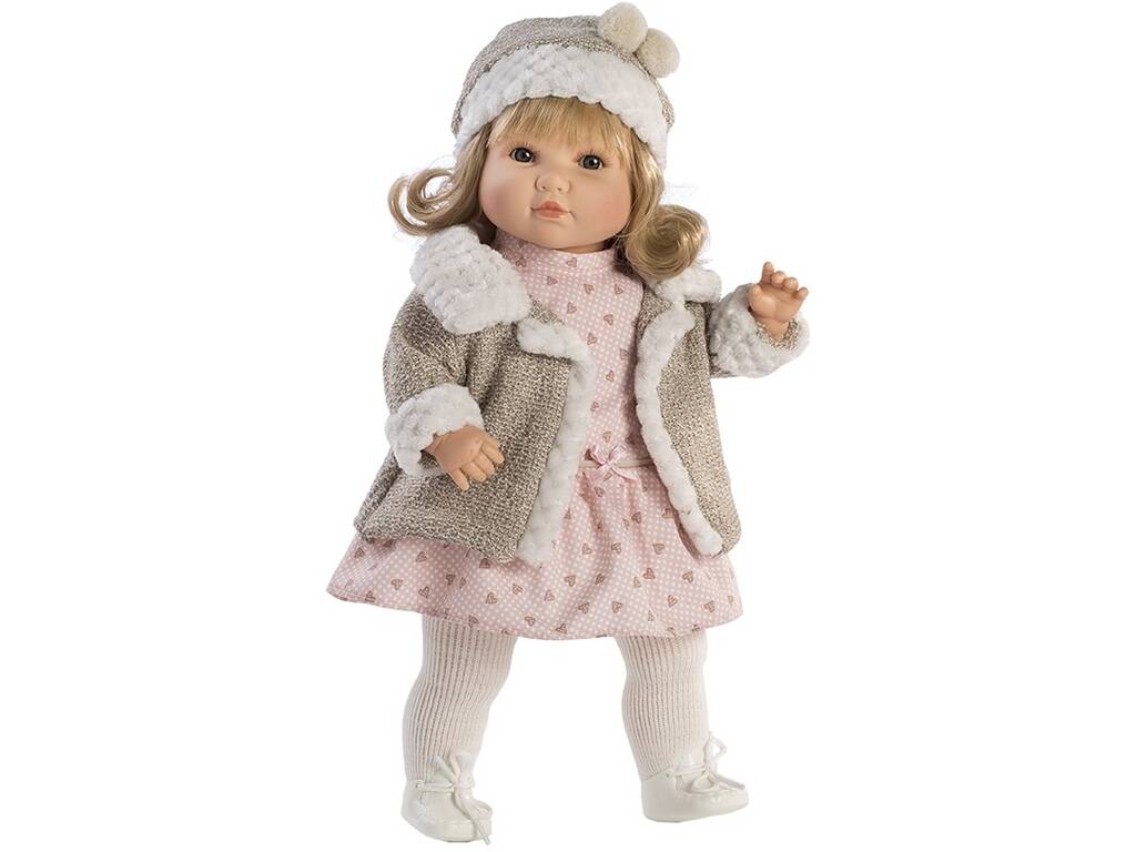 Sprechende Puppe Sandra 40 cm. Pompoms Hut und Kleid Berbesa 4419