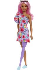 Barbie Fashionista Blumenkleid und Beinprothese Mattel HBV21
