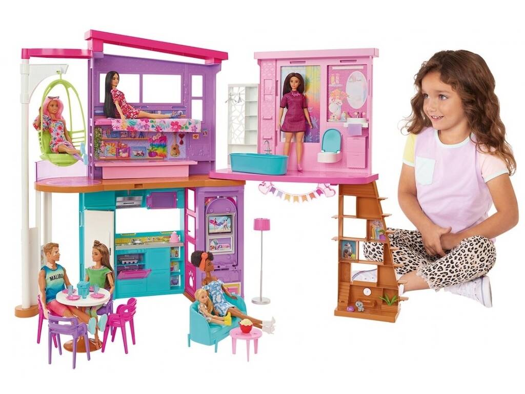 Barbie Casa de Vacaciones Amueblada Mattel HCD50