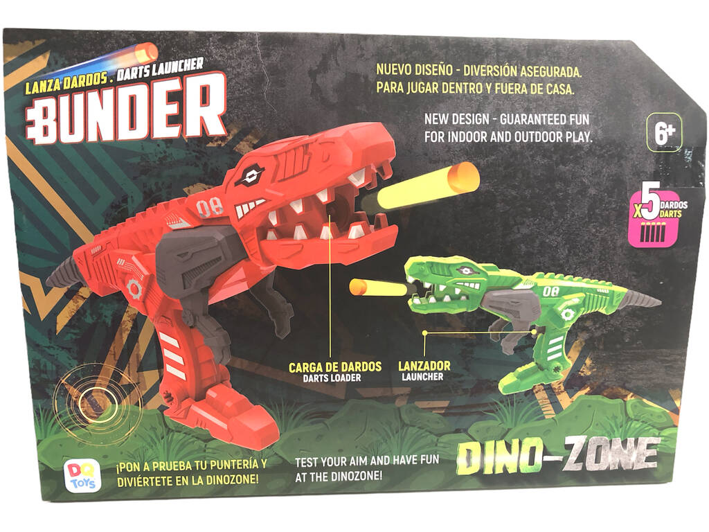 Bunder Red Tyrannosaurus Dart Launcher 30 cm mit 5 Darts