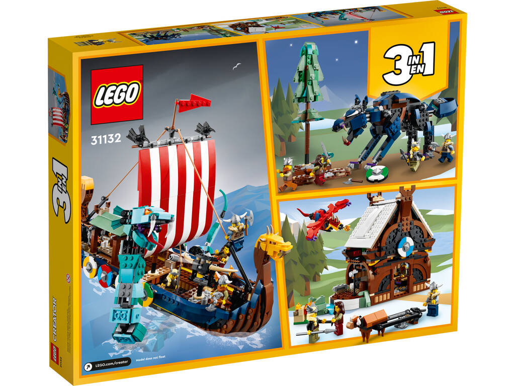 Lego Creator Barca Vichinga e Serpente di Midgard 31132