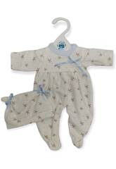 Pijama Estrella Dorada Lazo Azul con Gorro Orejas 28-30 cm. Berjuan 3021