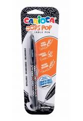 Carioca Blister 1 Oops Stylo à bille rechargeable Noir