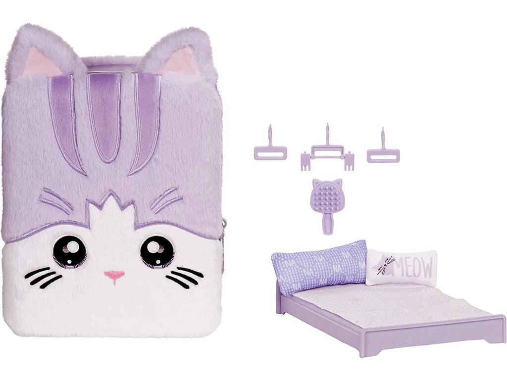 Na! Na! Na! Surprise 3 en 1 Backpack Bedroom con Muñeca Lavender Kitty MGA 585572