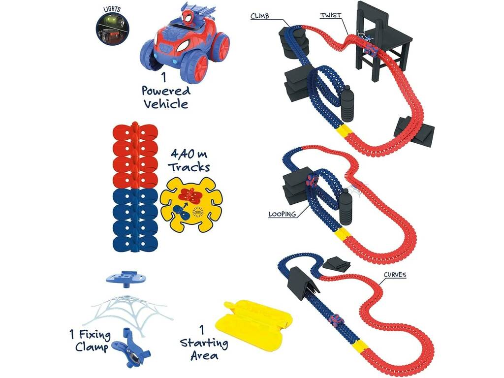 Spiderman Pista Flextreme Set Spidey And his Friends Smoby 7600180918