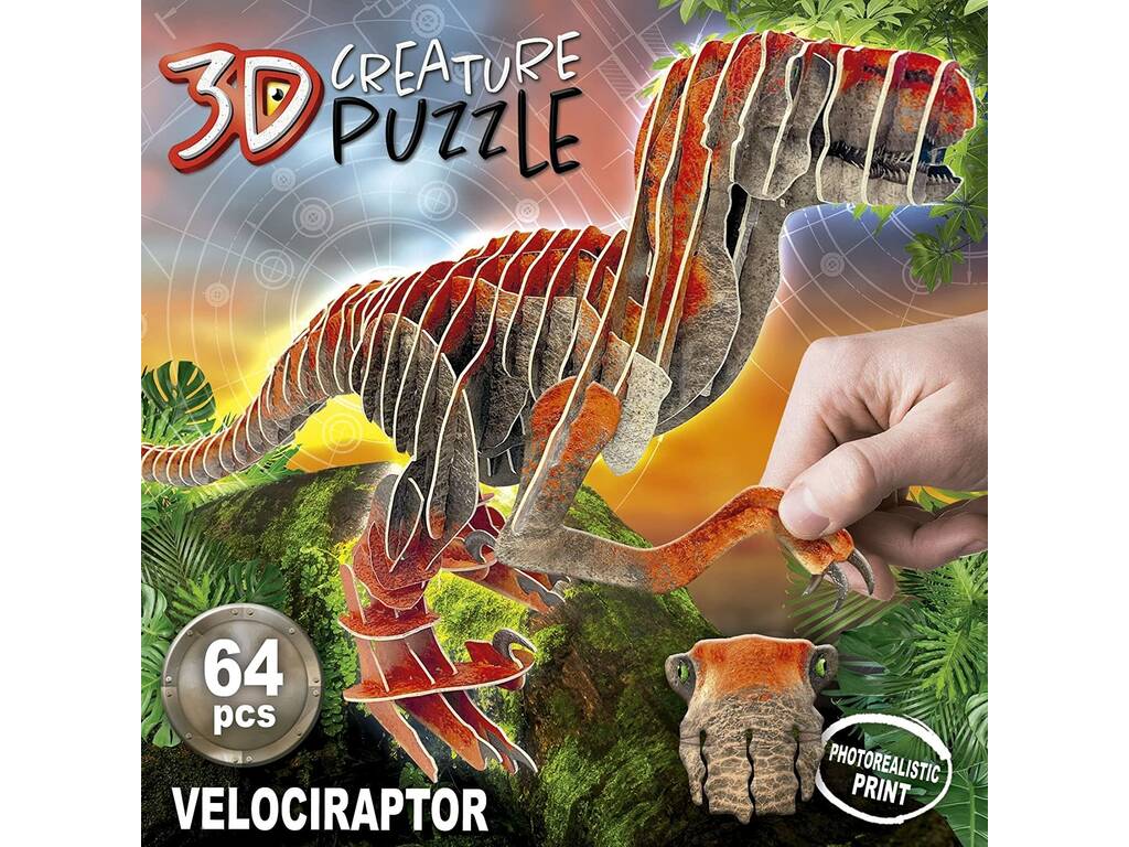 Puzzle 3D Creature Velociraptor Educa 19382