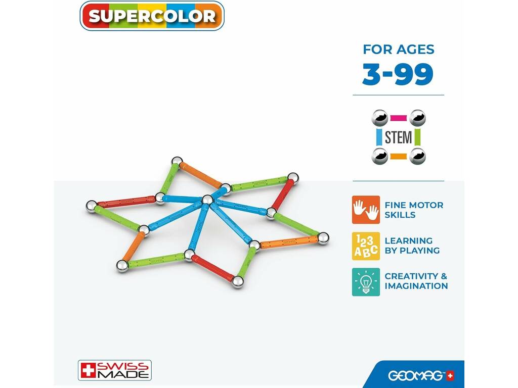 Geomag Supercolor con 42 Piezas Toy Partner 383