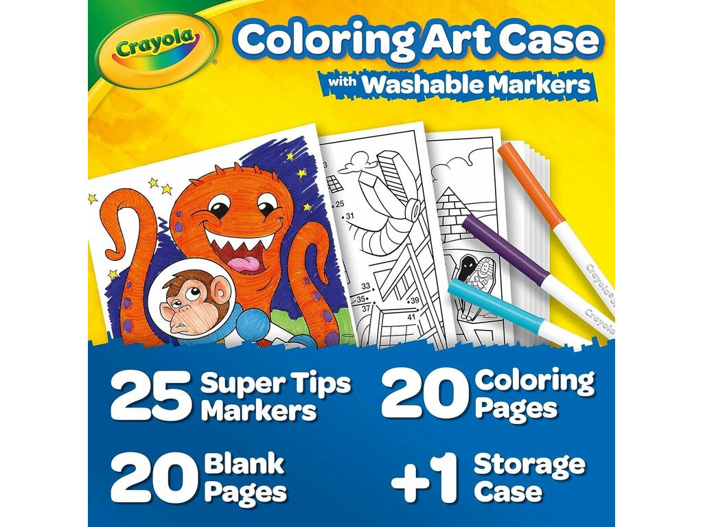 Maleta Marcadores Laváveis Supertips 65 Peças de Crayola 04-0377