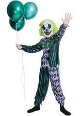 Grüner Gruseliger Clown Kostüm für Kinder M