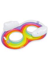 Flutuador Insuflvel Rainbow Dreams Double Swim Tube de 186x116 cm. Bestway 43648