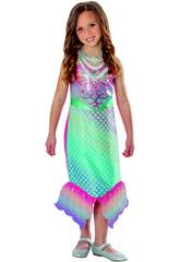 Costume per Bambina Barbie Sirena Deluxe T-L Rubies 301611-L