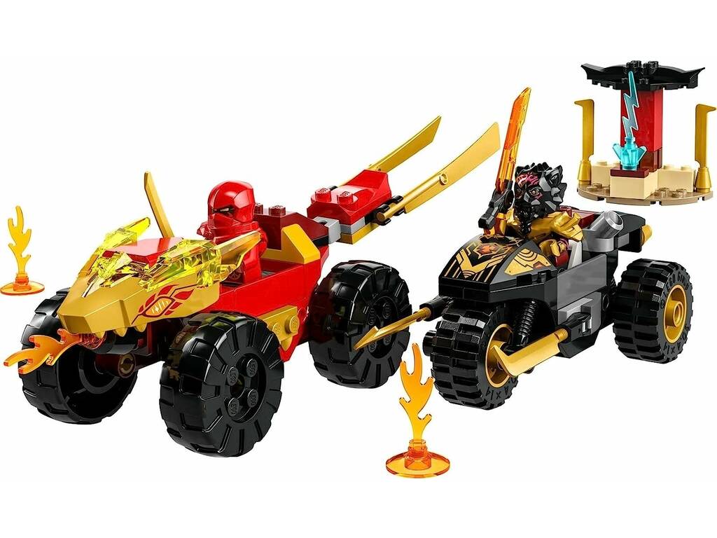 Lego Ninjago Kampf im Auto und Motorrad von Kai und Ras 71789