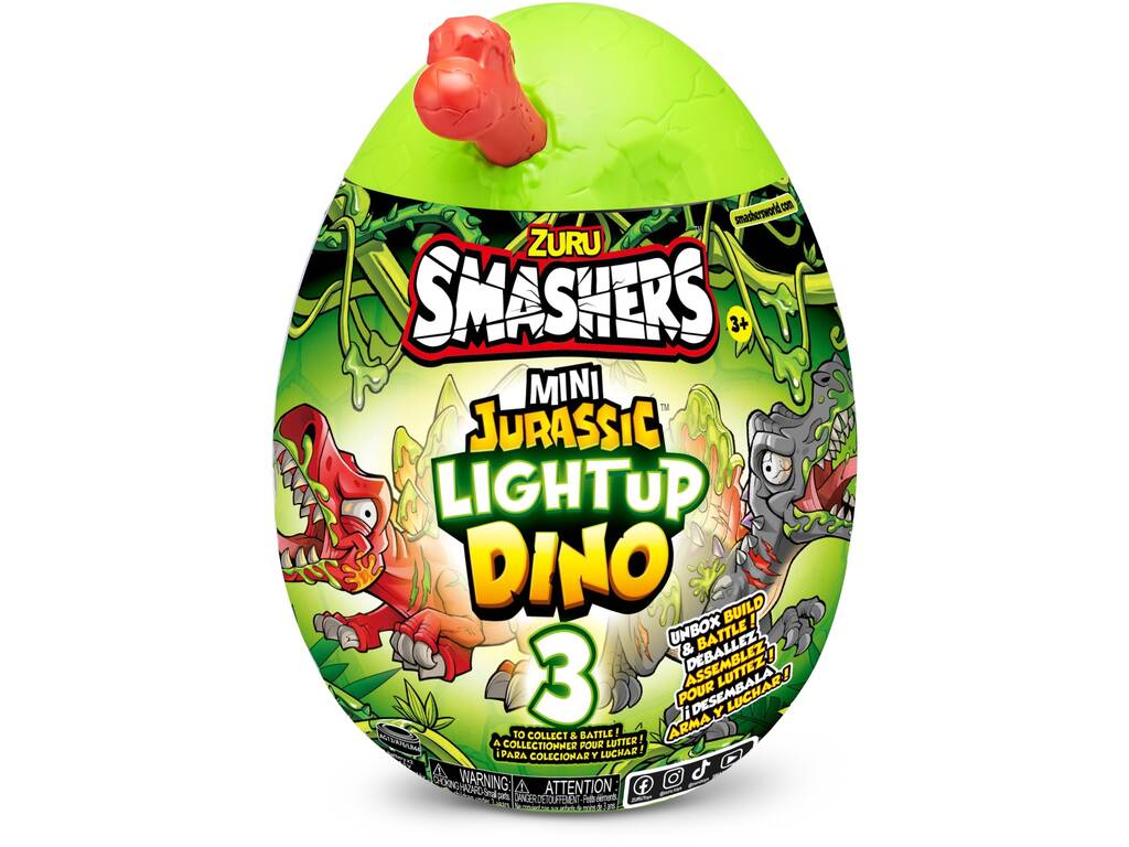 Smashers Dino Jurassic Lightup Dino Surprise Egg Bizak 62367417