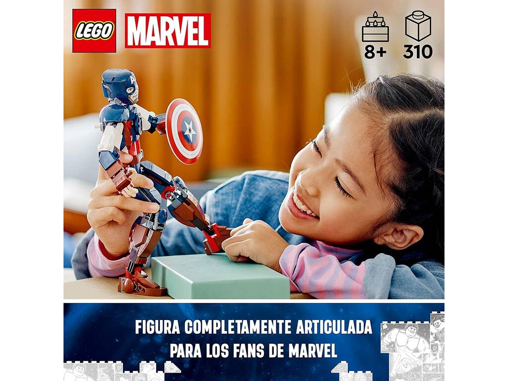 Lego Marvel Avengers Figura para Construir: Capitán América 76258