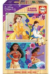 Puzzle 2x25 Disney-Prinzessinnen Bella und Vaiana von Educa 19671