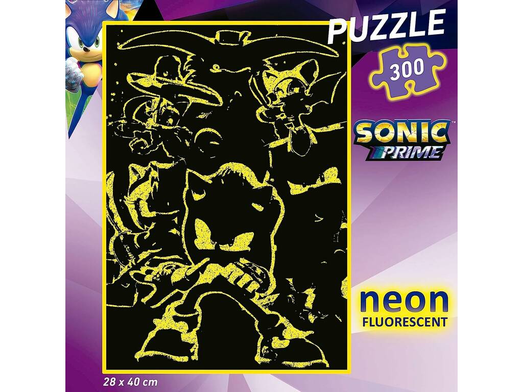 Puzzle 300 Sonic Fluorescent Neon Educa 19630