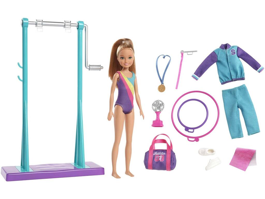 Barbie Team Stacie mit Gymnastikset Mattel GBK59