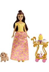Disney Princess Belle Puppe und Teewagen Mattel HLW20