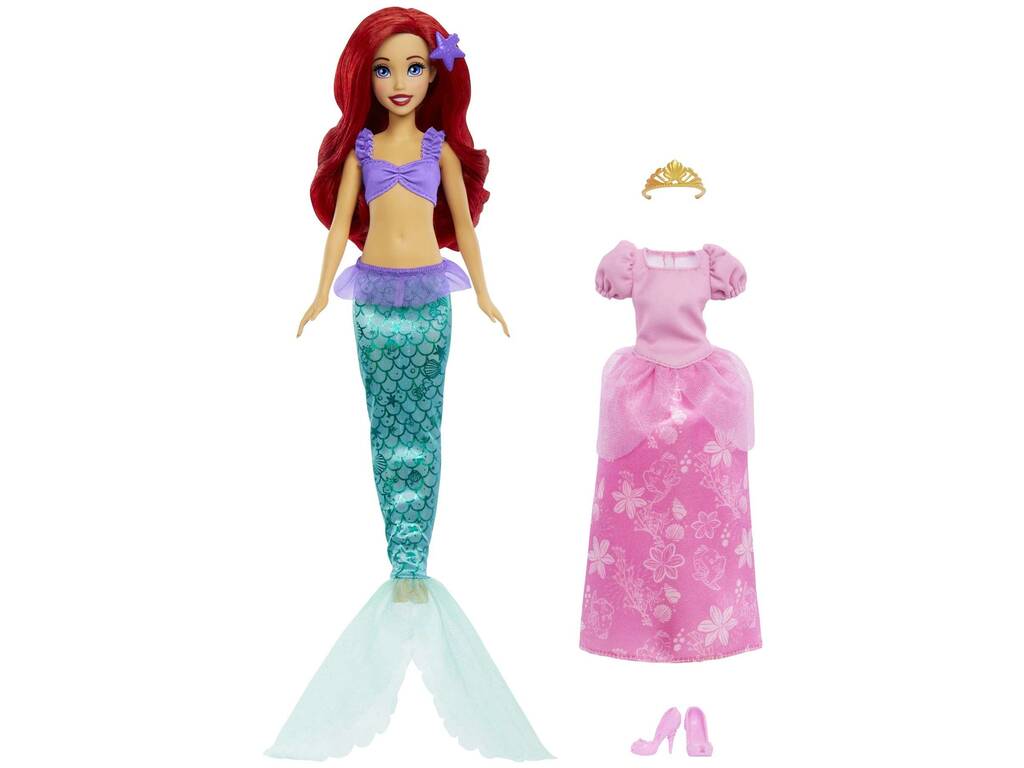 Disney-Prinzessinnen-Puppe Ariel von der Meerjungfrau bis zur Prinzessin Mattel HMG49